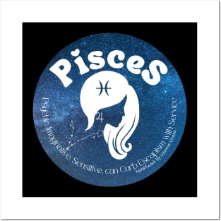 Cosmic Pisces Zodiac Character Posters and Art